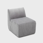 Homla SVELA Pilkas Kordurojo Audinio Modulinis Fotelis 59.5×80×62 cm