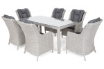 Lauko baldų komplektas Bristol 180 cm, 6+1, White / Grey