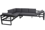Lauko baldų komplektas Neapol Comfort Corner, Grey / Grey Melange