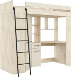 Dviaukštė lova Meblocross Floor L, 200x80 cm, ąžuolo/migdolų spalvos