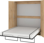 Sieninė lova Meblocross Teddy 160, 200x160 cm, ąžuolo spalvos