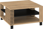 Kavos staliukas Meblocross Lamir LAM-05, šviesaus ąžuolo/juodos spalvos