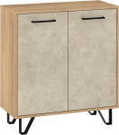 Komoda Meblocross Boss Bos-02 2D, kremonos-granados/smėlio spalvos