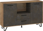 Komoda Meblocross Boss Bos-03 2D2S, ruda/pilka