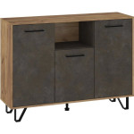 Komoda Meblocross Boss Bos-04 3D, ruda/pilka