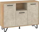Komoda Meblocross Boss Bos-04 3D, kremonos-granados/smėlio spalvos