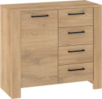 Komoda Meblocross Slide Sli-02 1D4S, šviesiai ruda