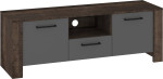 TV staliukas Meblocross Slide Sli-10 2D1S, tamsiai rudas/pilkas