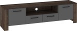 TV staliukas Meblocross Slide Sli-11 2D2S, tamsiai rudas/pilkas