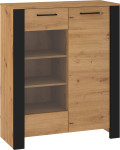 Vitrina Meblocross Slide Sli-14 1DN, ruda/juoda