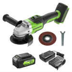 Kampinis šlifuoklis Greenworks GD24AGK4, 24 V, su akumuliatoriumi
