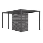 Žaliuzių siena Home4You MIRADOR-80/88 tamsiai pilka, metalinė