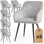 6-ių kėdžių komplektas Akord Velto, pilkas