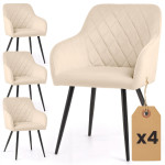 4-ių kėdžių komplektas Akord Luxano, baltas