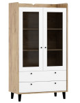 Vitrina Meblocross Dolce DOL-26, ruda/balta
