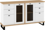 Cross CRO-08 komoda 2D4SW – Cremona ąžuolas / balta modernus bufetas