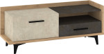 Meblocross Box-08 TV spintelė 1D1S, smėlio / pilka, 125 cm