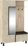 Meblocross Lars LAR-06 3D prieškambario komplektas – modernus smėlio / rudas su veidrodžiu