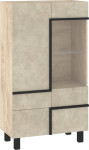 Meblocross Lars LAR-12 1D1S vitrina – smėlio/migdolmedžio medienos apdaila