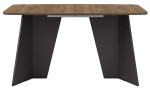 MONZA valgomasis stalas – tamsaus Lefkas ąžuolo apdaila, išskleidžiamas, modernus MDF