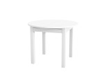 AURORA Išskleidžiamas Valgomojo Stalas, Baltas – Modernus Apvalus MDF Stalas 96–126 cm