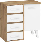 Komoda Nordis 1D4S, šviesiai ruda/balta