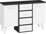 Komoda Nordis 2D4S, juoda/balta