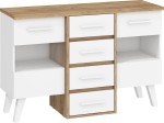 Komoda Nordis 4SW, šviesiai ruda/balta