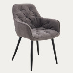 Stilinga pilka FUSSY apmušalu dengta kėdė 57x63x84 cm – komfortas ir modernus dizainas