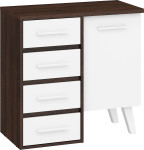 Komoda Nordis 1D4S, tamsiai ruda/balta