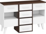 Komoda Nordis 4SW, tamsiai ruda/balta