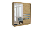 Brent 160 Henry praktiška spinta su veidrodžiu – dviejų durų stumdomoji spinta