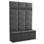 Luton 3 laisvai pastatoma drabužių pakaba – pilkas drabužinės organizatorius, 150 x 213 x 40 cm