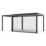 Priedai Home4You MIRADOR-111 stumdomos stiklinės durys 3 m pilkos plastikinės