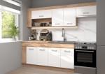 VIZA Plus virtuvės komplektas 240 cm – Sonoma ąžuolas / balta