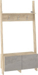 Prieškambario drabužių stovas RAC-10 – ąžuolo galinis pjūvis / pilkas betonas