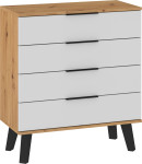 Sven SVN-04 komoda 4 stalčių – ąžuolas Artisan / balta