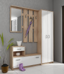 Prieškambario baldų komplektas I, ąžuolo/baltos spalvos