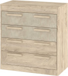 Komoda Meblocross Maximus MXS-11, 4 stalčiai, smėlio spalvos MDF