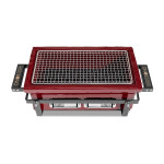 Keraminė kepsninė Kamado Bono Hibachi Evo Square, 35 cm, raudona