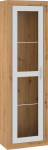 Stiklinė vitrina Meblocross Verin VRN-08 ąžuolas artisan/balta, stiklinės durys, lentynos