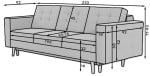 Sofa NORE Asgard, šviesiai mėlyna