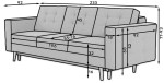 Sofa NORE Asgard, tamsiai pilka