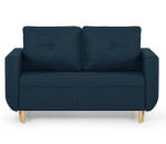 Sofa-lova Doro, 2-vietė, tamsiai mėlyna, su miego funkcija ir patalynės dėže