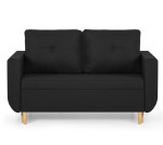 Dvivietė sofa-lova DORO, grafito spalvos audinys, kompaktiškas modernus dizainas