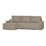 Sofos MATI kampinė miegamoji sofa, kapučino spalvos audinys, 140x200 cm