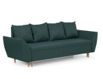 Sofa-lova ALI turkio spalvos, 3 vietų, modernaus dizaino su daiktų saugykla