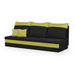 Sofa-lova Gustav 3-vietė Juoda/Žalia su miego funkcija ir patalynės dėže