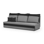 GUSTAV 3-seater sofa with sleeping function - Light gray/Black