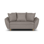 Dviejų vietų sofa-lova ALI, smėlio spalvos, modernaus dizaino su miegojimo funkcija